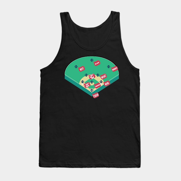 Who's on First? Baseball Diamond Fielding Card Tank Top by Bluebird Moon